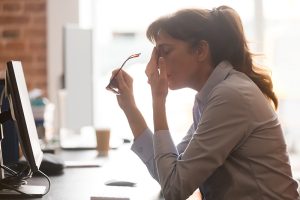 A woman struggles with stress.