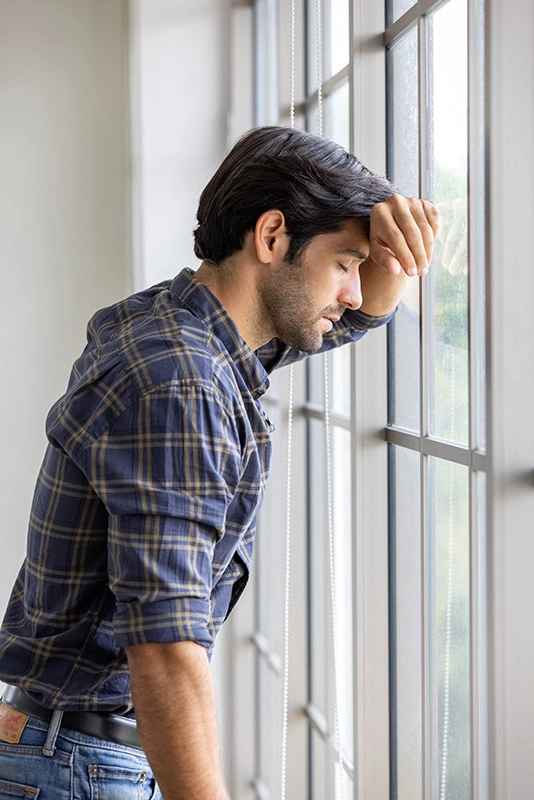 A man struggles with drug addiction.